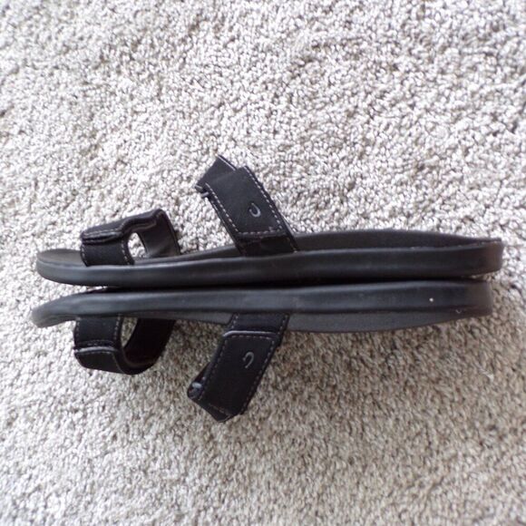 Olukai black flip flop beach sandals 8 - Picture 4 of 10